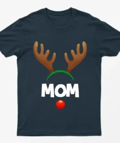 Navy Blue Reindeer Mom T-Shirt