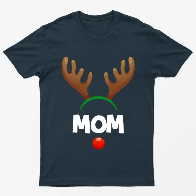 Navy Blue Reindeer Mom T-Shirt