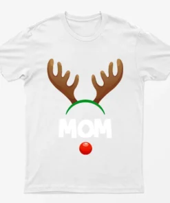 White Reindeer Mom T-Shirt