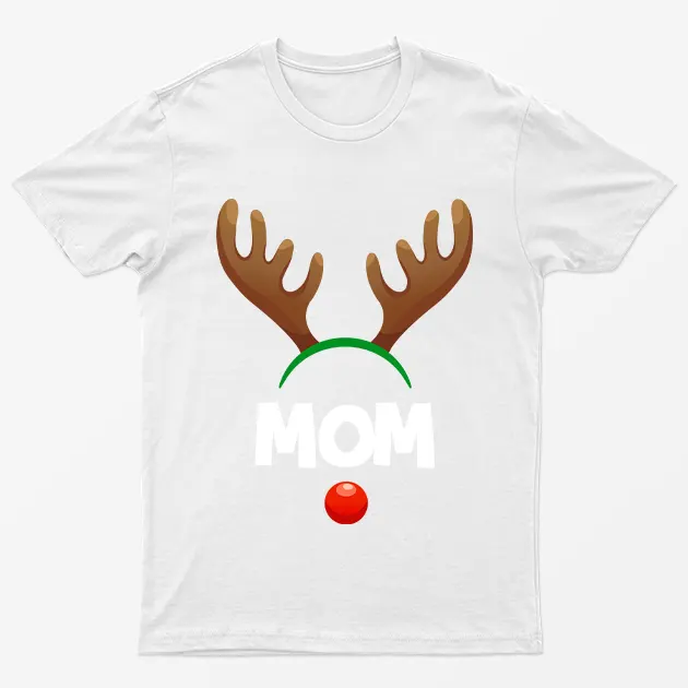 White Reindeer Mom T-Shirt