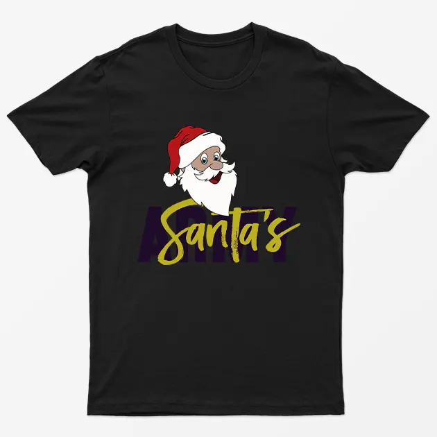 Black Santa Army Christmas T-Shirt