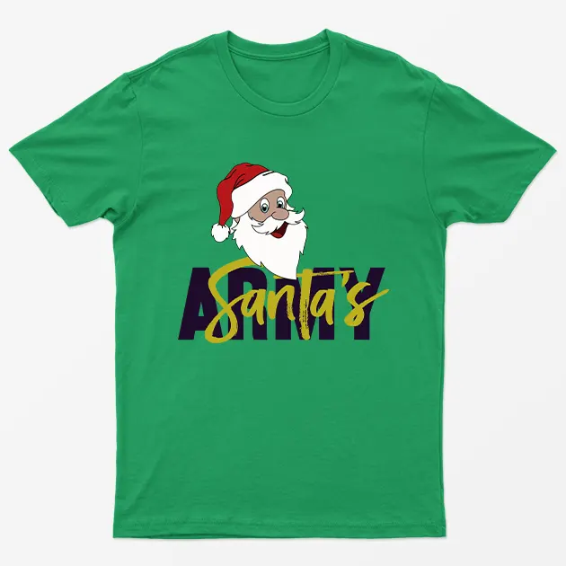 Irish Green Santa Army Christmas T-Shirt
