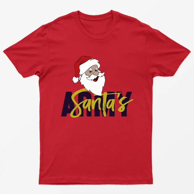 Red Santa Army Christmas T-Shirt