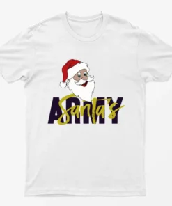 White Santa Army Christmas T-Shirt