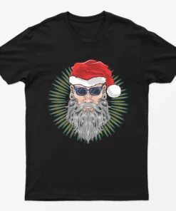 Black Santa Beard Hipster T-Shirt