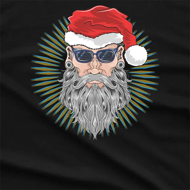 Santa Beard Hipster T-Shirt
