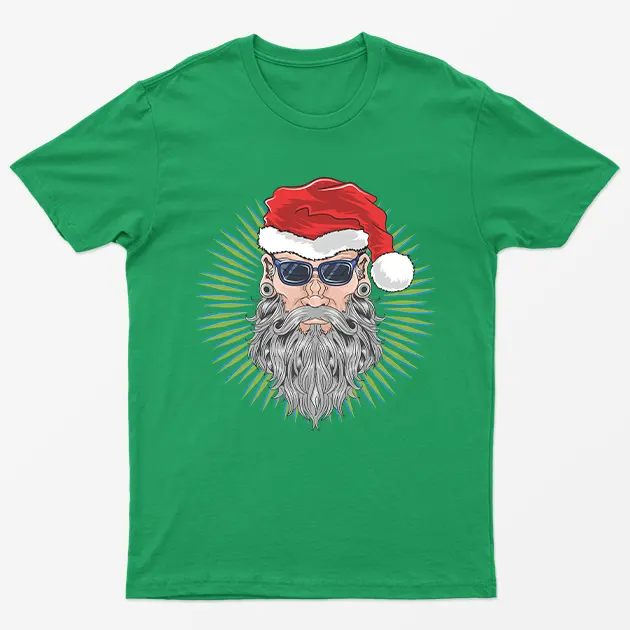 Irish Green Santa Beard Hipster T-Shirt