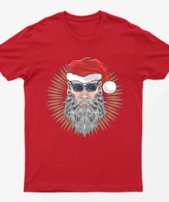 Red Santa Beard Hipster T-Shirt