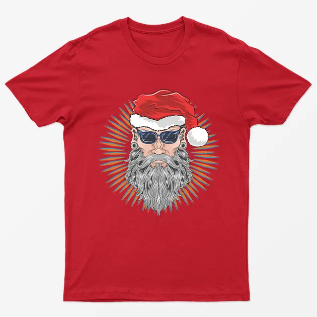 Red Santa Beard Hipster T-Shirt