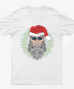 White Santa Beard Hipster T-Shirt