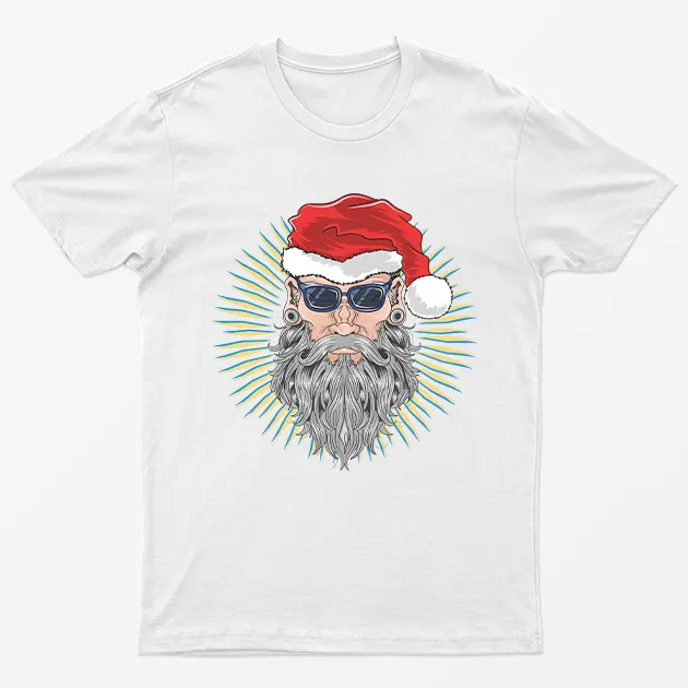 White Santa Beard Hipster T-Shirt