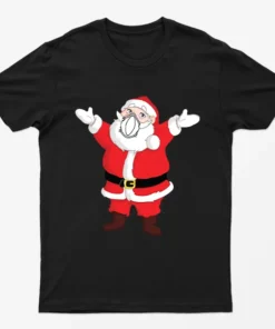 Black Santa Hug Christmas T-Shirt