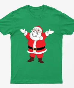 Irish Green Santa Hug Christmas T-Shirt