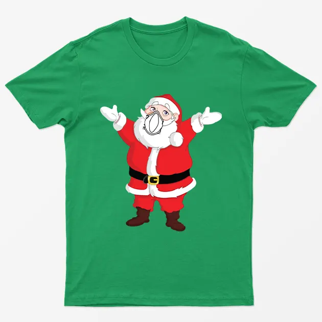 Irish Green Santa Hug Christmas T-Shirt