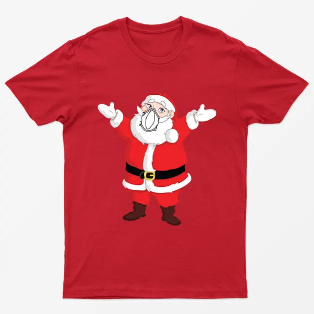 Red Santa Hug Christmas T-Shirt