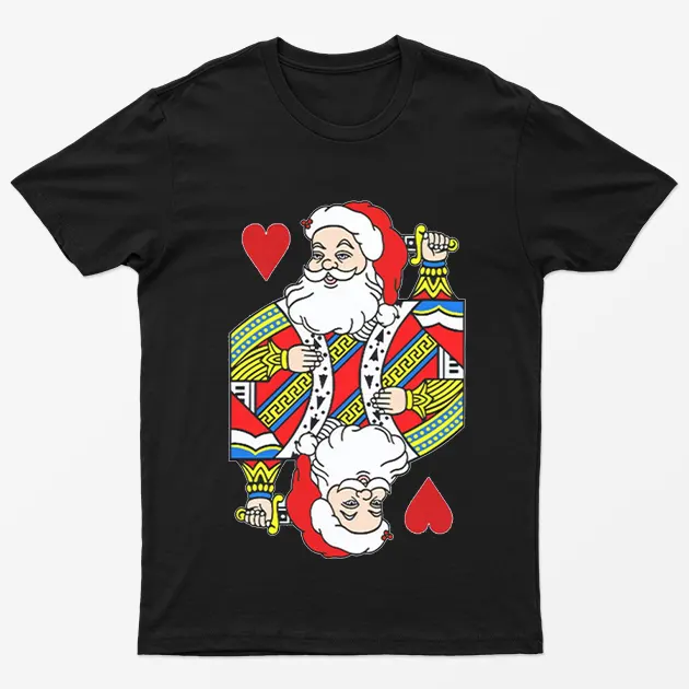 Black Santa Of Hearts T-Shirt