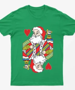 Irish Green Santa Of Hearts T-Shirt