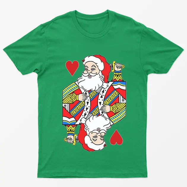 Irish Green Santa Of Hearts T-Shirt