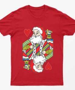 Red Santa Of Hearts T-Shirt