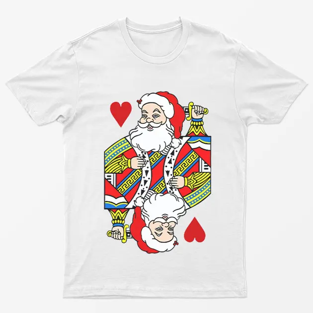 White Santa Of Hearts T-Shirt