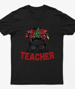 Black Santas Favorite Teacher T-Shirt