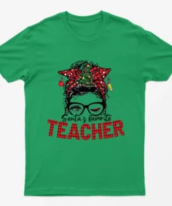 Irish Green Santas Favorite Teacher T-Shirt