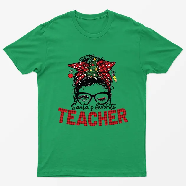 Irish Green Santas Favorite Teacher T-Shirt