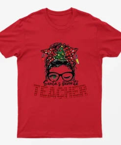 Red Santas Favorite Teacher T-Shirt