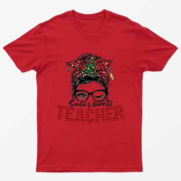 Red Santas Favorite Teacher T-Shirt