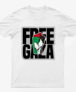 White Save Gaza Graphic T-Shirt