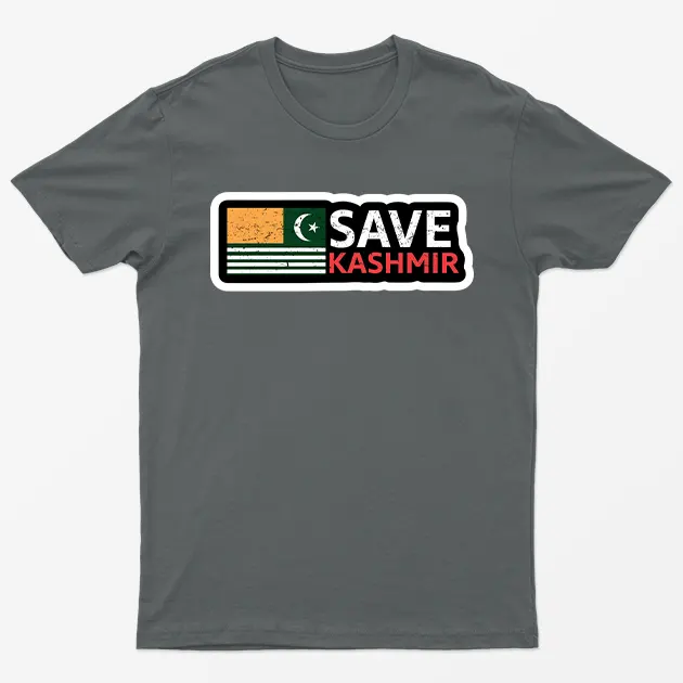 Charcoal Save Kashmir T-Shirt
