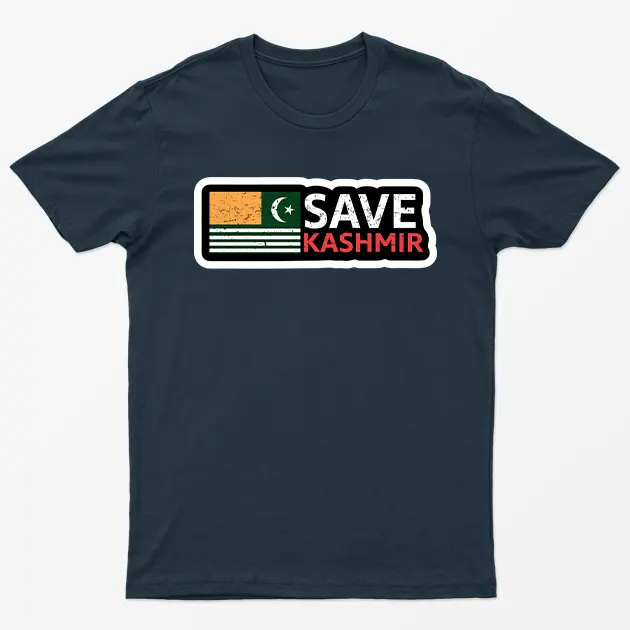 Navy Blue Save Kashmir T-Shirt