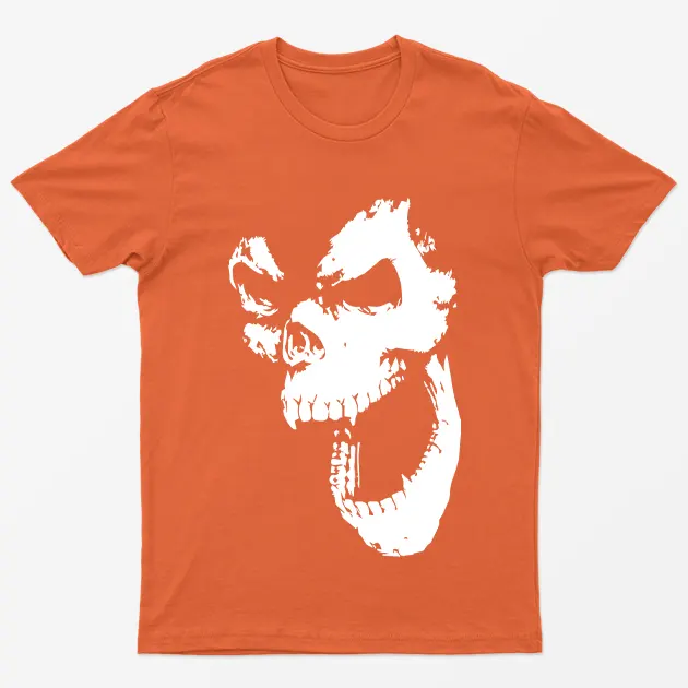 Orange Skeleton Roar Halloween T-Shirt