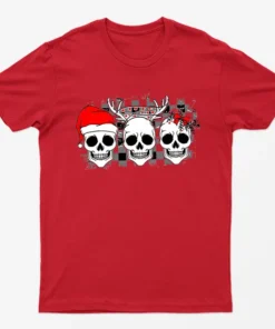 Red Skulls Squad Christmas T-Shirt