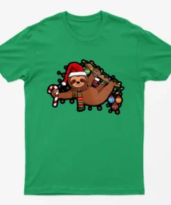 Irish Green Sloths Christmas Lights T-Shirt