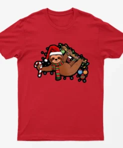 Red Sloths Christmas Lights T-Shirt