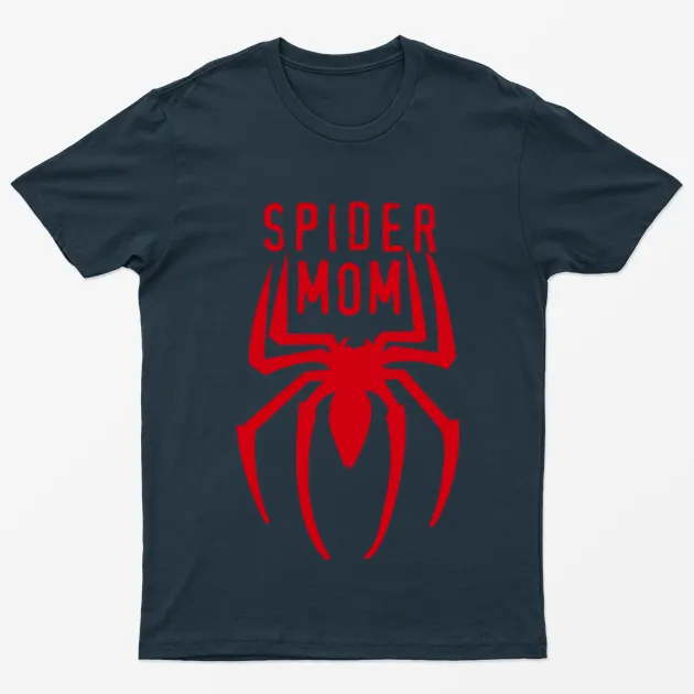 Navy Blue Spider Mom T-Shirt