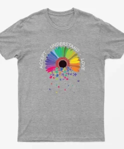 Sport Grey Accept Understand Autism Day Awareness T-Shirt