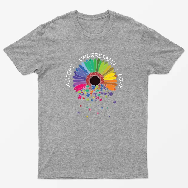 Sport Grey Accept Understand Autism Day Awareness T-Shirt