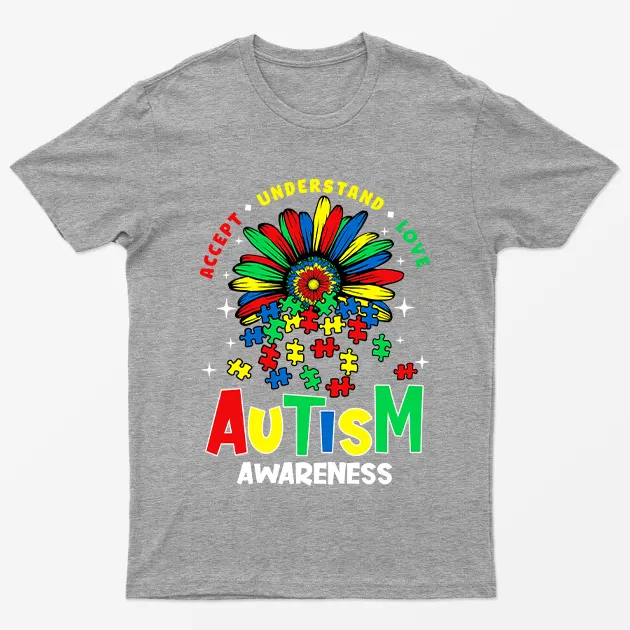 Sport Grey Accept Understand Love Autism Awareness T-Shirt