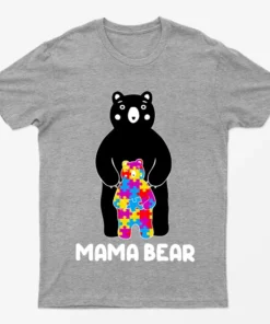 Sport Grey Autism Awareness Day Bear Graphic T-Shirt