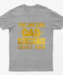 Sport Grey Personalised Awesome Dad Graphic T-Shirt