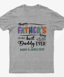 Sport Grey Personalised Happy Fathers Day Best Dad Ever T-Shirt