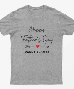 Sport Grey Personalised Happy Fathers Day T-Shirt