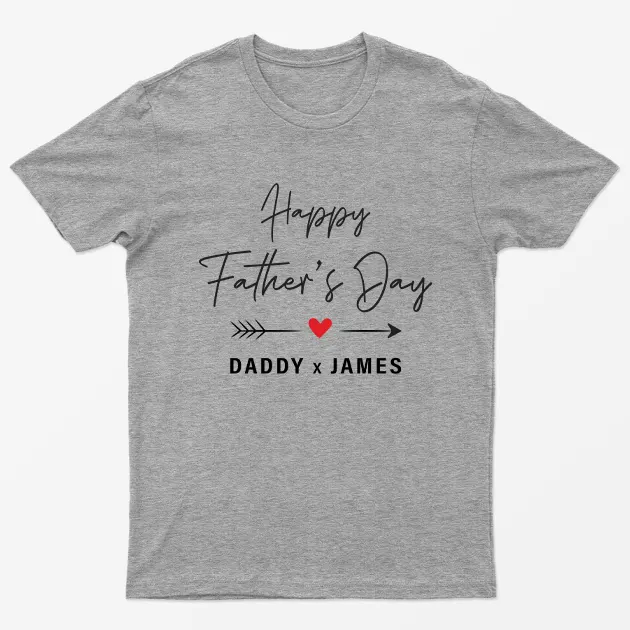 Sport Grey Personalised Happy Fathers Day T-Shirt