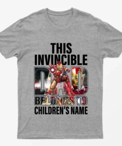 Sport Grey Personalised Invincible Dad Belongs to T-Shirt