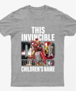 Sport Grey Personalised Invincible Dad T-Shirt