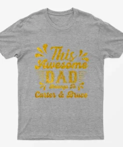 Sport Grey Personalised This Dad Belongs to Graphic T-Shirt