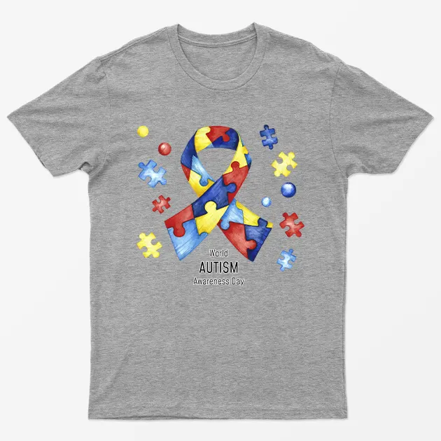 Sport Grey World Autism Awareness Day T-Shirt