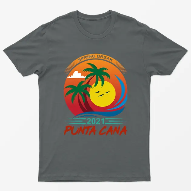 Charcoal Spring Break Punta Cana Camping T-Shirt